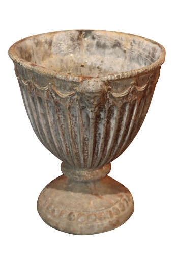 A Good Pair of Early 20th-Century Adam Style Lead Garden Urns with Covers