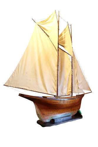 Late 19th-Century Scratch-Built Ketch-Rigged Pond Yacht with Carvel Hull, c.1890