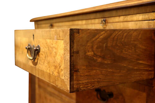 Georgian Style Walnut Crossbanded Bachelor’s Chest with Slide, circa 1930s