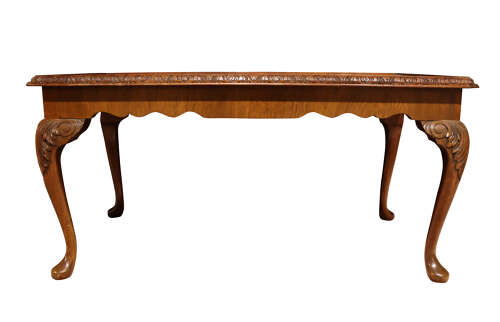 Walnut Nest of Tables with Glass Tops - 1930's