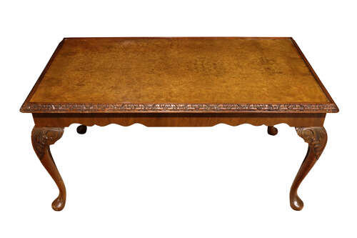Walnut Nest of Tables with Glass Tops - 1930's