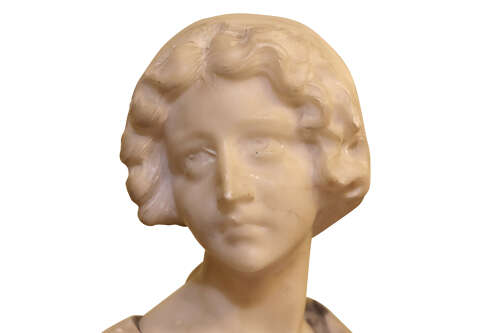 Victorian Marble Bust of a Young Woman, c.1850–1870