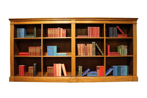 Large Oak Four-Section Library Bookcase with Book Slides, c.1900