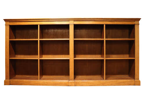 Large Oak Four-Section Library Bookcase with Book Slides, c.1900