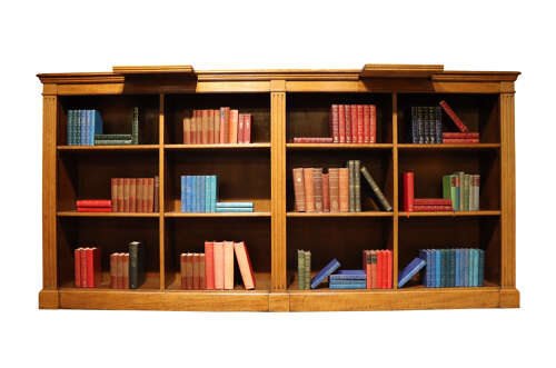 Large Oak Four-Section Library Bookcase with Book Slides, c.1900