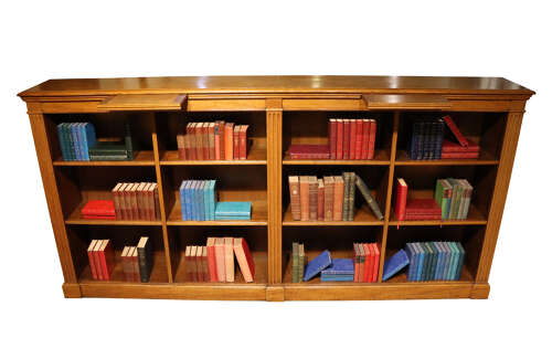 Large Oak Four-Section Library Bookcase with Book Slides, c.1900