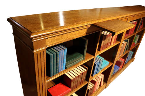 Large Oak Four-Section Library Bookcase with Book Slides, c.1900
