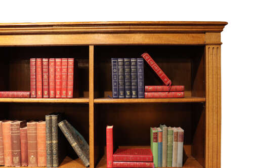 Large Oak Four-Section Library Bookcase with Book Slides, c.1900