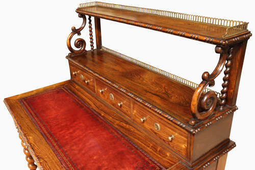 Fine Early Victorian Rosewood Ladies Writing Table, c.1845–1855