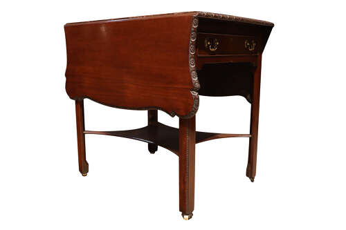 Georgian Cuban Mahogany Drop-Leaf Occasional Table with Two Drawers, c.1760–1780