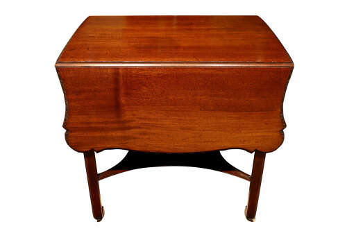 Georgian Cuban Mahogany Drop-Leaf Occasional Table with Two Drawers, c.1760–1780