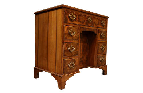 Georgian Style Walnut Kneehole Desk / Dressing Table
