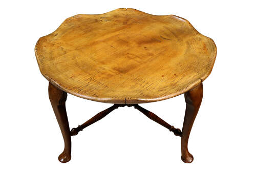 Edwardian Elm Scalloped Coffee Table, circa 1900