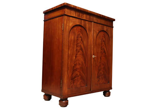Early Victorian Flame Mahogany Chiffonier, c.1860