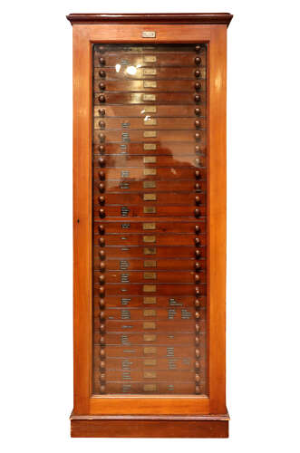 Large Mahogany Collectors Cabinet