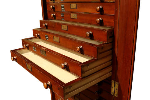 Large Mahogany Collectors Cabinet