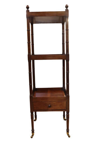 Fine William IV Mahogany Three-Tier Wot-Not with Drawer, Circa 1830