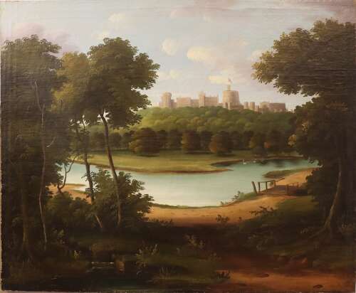 A 19th Century Oil on Canvas of Windsor Castle, Circa 1850