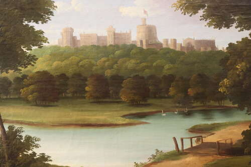 A 19th Century Oil on Canvas of Windsor Castle, Circa 1850