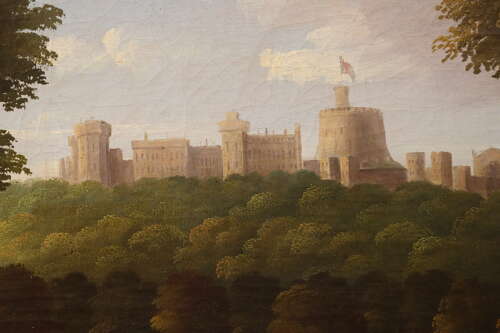A 19th Century Oil on Canvas of Windsor Castle, Circa 1850