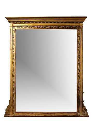 A fine and impressive large wall mirror in a classical gilt frame, circa 1830