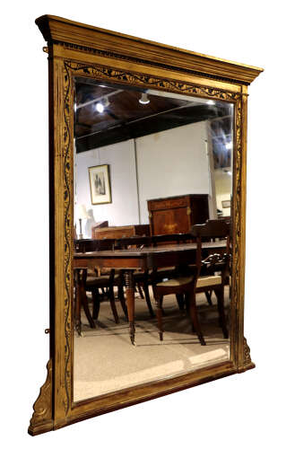 A fine and impressive large wall mirror in a classical gilt frame, circa 1830