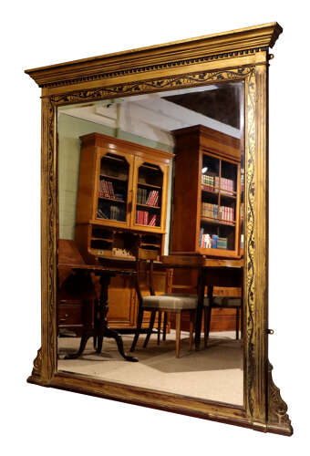 A fine and impressive large wall mirror in a classical gilt frame, circa 1830