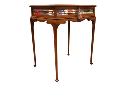 Late Victorian Mahogany Bijouterie Display Table with Bevelled Glass, circa 1900