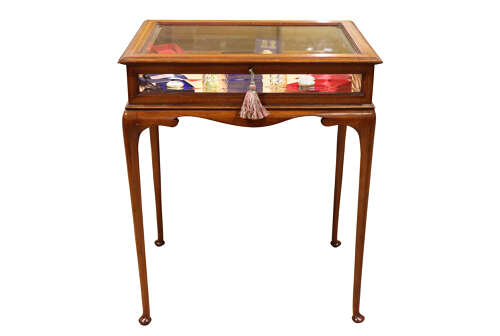Late Victorian Mahogany Bijouterie Display Table with Bevelled Glass, circa 1900