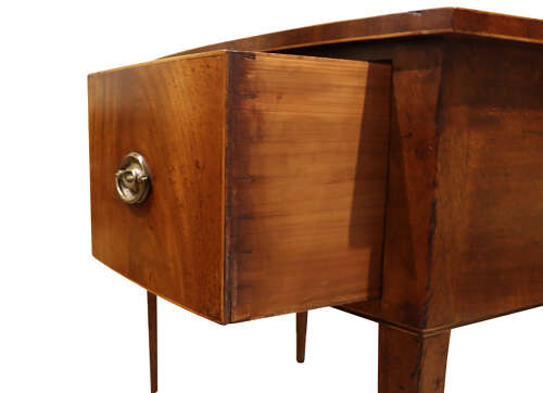 George III Mahogany & Crossbanded Bowfront Dressing Table with Arched Kneehole, Circa 1790