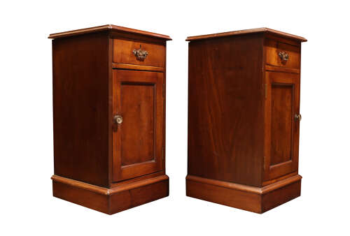 Pair of Early 20th Century Mahogany Bedside Cupboards with Drawer