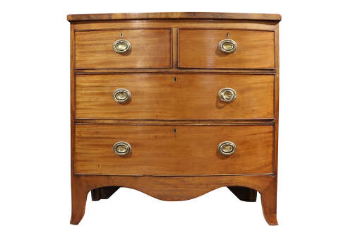 Small 19th Century Mahogany Bow Front Chest of Drawers
