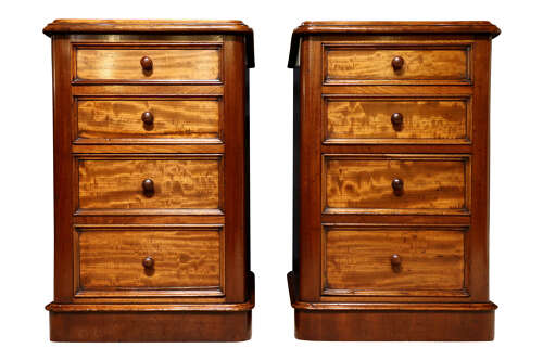Pair of Victorian Mahogany Bedside Chests, Circa 1850