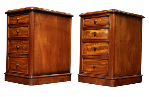 Pair of Victorian Mahogany Bedside Chests, Circa 1850