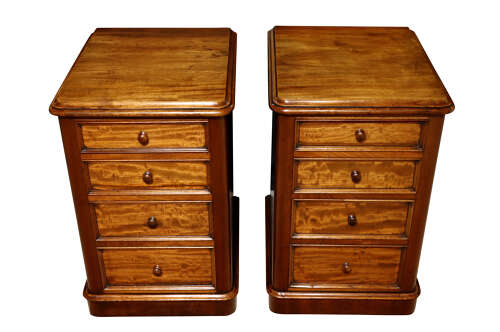 Pair of Victorian Mahogany Bedside Chests, Circa 1850