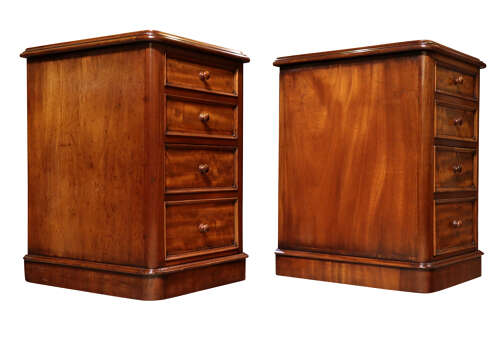 Pair of Victorian Mahogany Bedside Chests, Circa 1850
