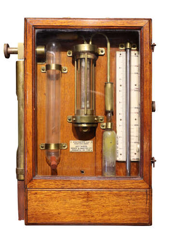 Victorian Kentometer by Brady & Martin Ltd, in Original Glazed Mahogany Case, Circa 1880