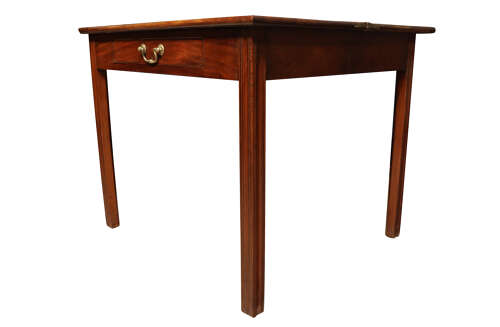 George III Period Mahogany Side Table with Drawer, Late 18th Century