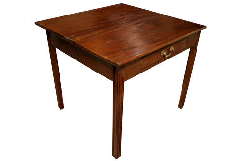 George III Period Mahogany Side Table with Drawer, Late 18th Century