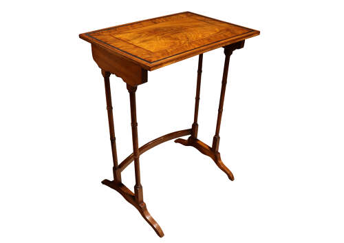 Fine Victorian Walnut Quartetto Nest of Tables with Figured Tops, c.1880