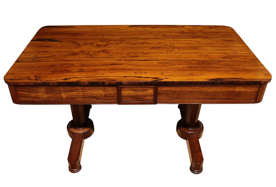 Fine William IV Figured Rosewood Writing Table / Library Desk c.1835