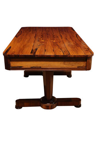 Fine William IV Figured Rosewood Writing Table / Library Desk c.1835
