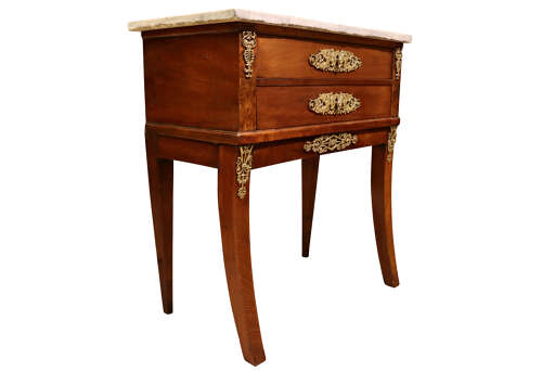 Fine Louis XVI Period Ormolu Mounted Two Drawer Console Table with Marble Top, c.1810