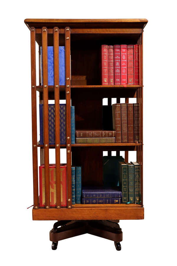 Large Edwardian Mahogany Revolving Bookcase, c.1900