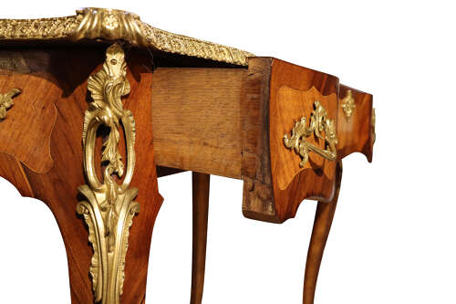 Fine Louis XVI Style Ormolu Mounted Kingwood & Tulipwood Veneered Side Table, circa 1880