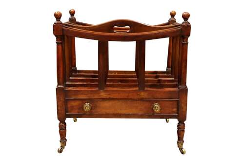 Fine Regency Mahogany Canterbury with Drawer