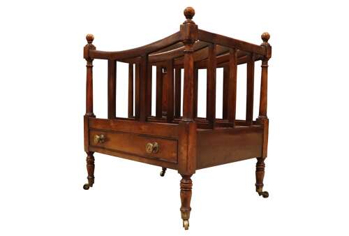 Fine Regency Mahogany Canterbury with Drawer