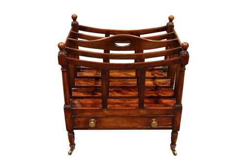 Fine Regency Mahogany Canterbury with Drawer