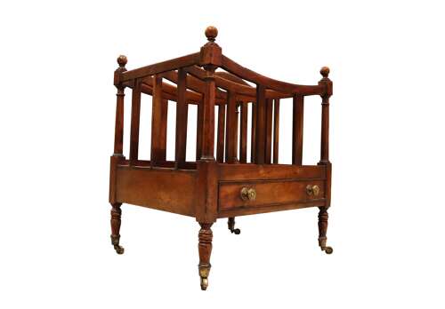 Fine Regency Mahogany Canterbury with Drawer