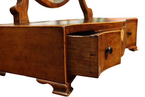 Georgian Oval Dressing Table Mirror with Serpentine Drawers